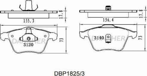 Danaher DBP1825/3 - Тормозные колодки, дисковые, комплект autosila-amz.com