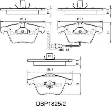 Danaher DBP1825/2 - Тормозные колодки, дисковые, комплект autosila-amz.com