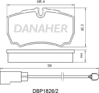Danaher DBP1826/2 - Тормозные колодки, дисковые, комплект autosila-amz.com