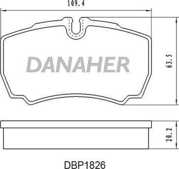 Danaher DBP1826 - Тормозные колодки, дисковые, комплект autosila-amz.com