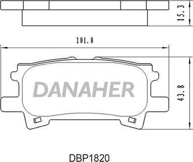 Danaher DBP1820 - Тормозные колодки, дисковые, комплект autosila-amz.com