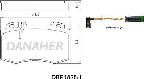 Danaher DBP1828/1 - Тормозные колодки, дисковые, комплект autosila-amz.com