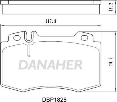 Danaher DBP1828 - Тормозные колодки, дисковые, комплект autosila-amz.com