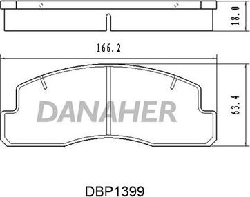 Danaher DBP1399 - Тормозные колодки, дисковые, комплект autosila-amz.com