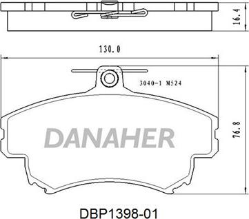 Danaher DBP1398-01 - Тормозные колодки, дисковые, комплект autosila-amz.com