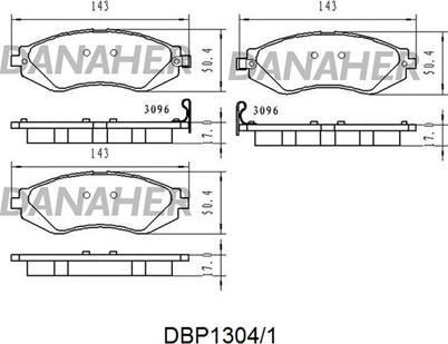 Danaher DBP1304/1 - Тормозные колодки, дисковые, комплект autosila-amz.com