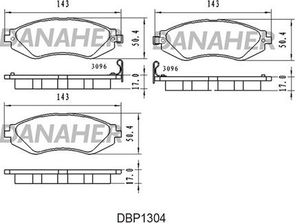 Danaher DBP1304 - Тормозные колодки, дисковые, комплект autosila-amz.com