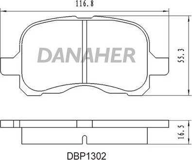 Danaher DBP1302 - Тормозные колодки, дисковые, комплект autosila-amz.com