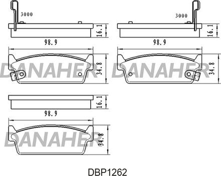 Danaher DBP1262 - Тормозные колодки, дисковые, комплект autosila-amz.com
