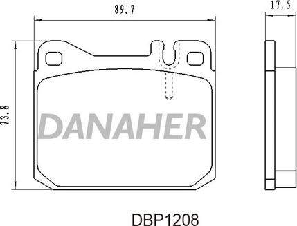 Danaher DBP1208 - Тормозные колодки, дисковые, комплект autosila-amz.com