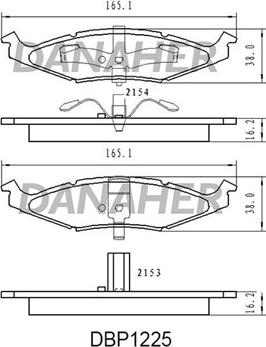Danaher DBP1225 - Тормозные колодки, дисковые, комплект autosila-amz.com