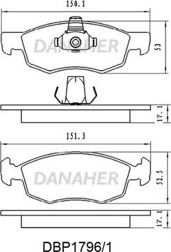 Danaher DBP1796/1 - Тормозные колодки, дисковые, комплект autosila-amz.com