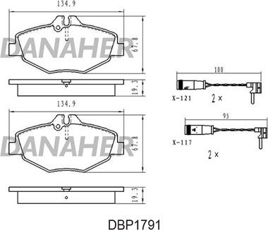 Danaher DBP179/1 - Тормозные колодки, дисковые, комплект autosila-amz.com