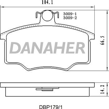 Danaher DBP179/1 - Тормозные колодки, дисковые, комплект autosila-amz.com