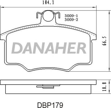 Danaher DBP179 - Тормозные колодки, дисковые, комплект autosila-amz.com