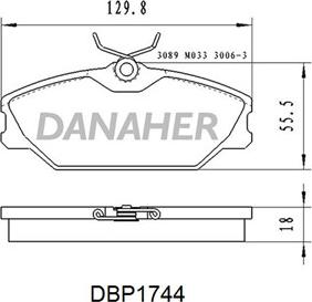 Danaher DBP1744 - Тормозные колодки, дисковые, комплект autosila-amz.com