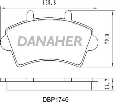 Danaher DBP1746 - Тормозные колодки, дисковые, комплект autosila-amz.com