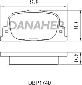 Danaher DBP1740 - Тормозные колодки, дисковые, комплект autosila-amz.com