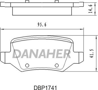 Danaher DBP1741 - Тормозные колодки, дисковые, комплект autosila-amz.com