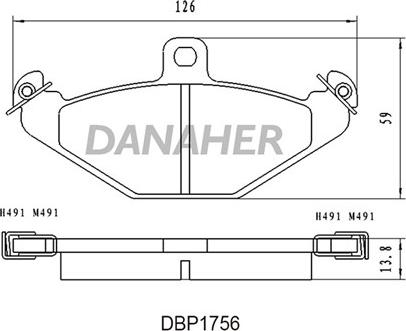 Danaher DBP1756 - Тормозные колодки, дисковые, комплект autosila-amz.com