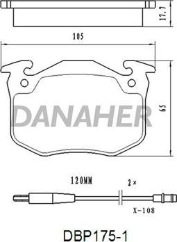 Danaher DBP175/1 - Тормозные колодки, дисковые, комплект autosila-amz.com
