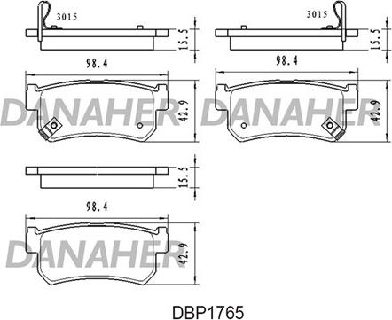 Danaher DBP1765 - Тормозные колодки, дисковые, комплект autosila-amz.com