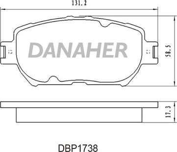 Danaher DBP1738 - Тормозные колодки, дисковые, комплект autosila-amz.com