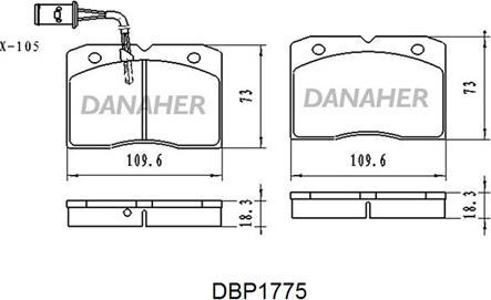Danaher DBP1775 - Тормозные колодки, дисковые, комплект autosila-amz.com