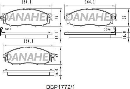 Danaher DBP1772/1 - Тормозные колодки, дисковые, комплект autosila-amz.com