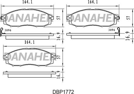 Danaher DBP1772 - Тормозные колодки, дисковые, комплект autosila-amz.com