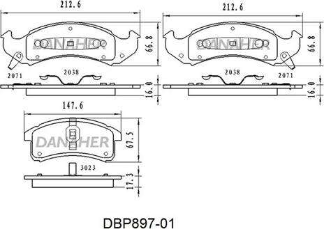 Danaher DBP897-01 - Тормозные колодки, дисковые, комплект autosila-amz.com