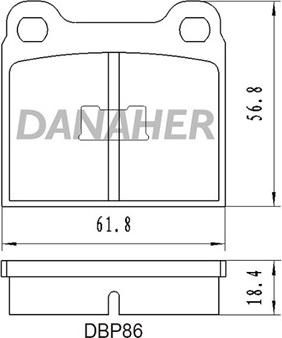 Danaher DBP86 - Тормозные колодки, дисковые, комплект autosila-amz.com
