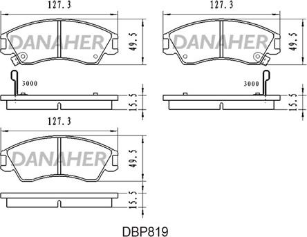 Danaher DBP819 - Тормозные колодки, дисковые, комплект autosila-amz.com