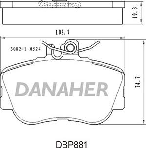 Danaher DBP881 - Тормозные колодки, дисковые, комплект autosila-amz.com