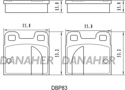 Danaher DBP83 - Тормозные колодки, дисковые, комплект autosila-amz.com