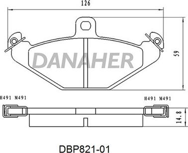 Danaher DBP821-01 - Тормозные колодки, дисковые, комплект autosila-amz.com