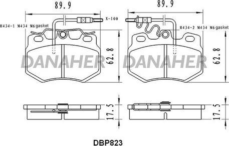 Danaher DBP823 - Тормозные колодки, дисковые, комплект autosila-amz.com