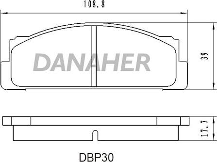 Danaher DBP30 - Тормозные колодки, дисковые, комплект autosila-amz.com