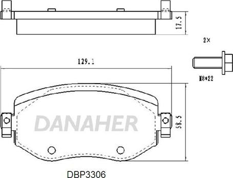 Danaher DBP3306 - Тормозные колодки, дисковые, комплект autosila-amz.com