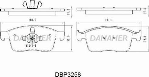 Danaher DBP3258 - Тормозные колодки, дисковые, комплект autosila-amz.com