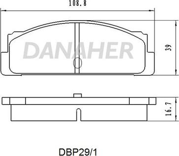 Danaher DBP29/1 - Тормозные колодки, дисковые, комплект autosila-amz.com