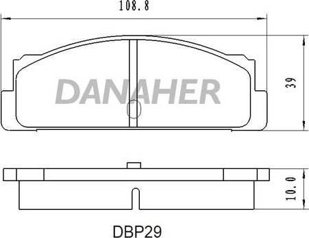 Danaher DBP29 - Тормозные колодки, дисковые, комплект autosila-amz.com