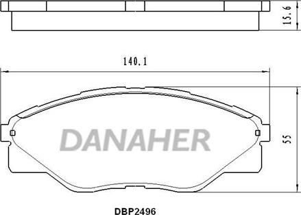 Danaher DBP2496 - Тормозные колодки, дисковые, комплект autosila-amz.com