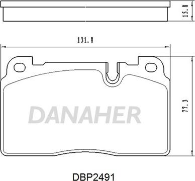 Danaher DBP2491 - Тормозные колодки, дисковые, комплект autosila-amz.com