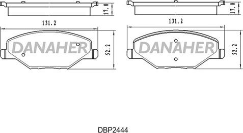 Danaher DBP2444 - Тормозные колодки, дисковые, комплект autosila-amz.com