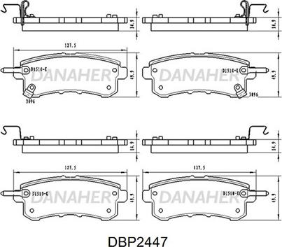 Danaher DBP2447 - Тормозные колодки, дисковые, комплект autosila-amz.com
