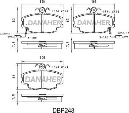 Danaher DBP248 - Тормозные колодки, дисковые, комплект autosila-amz.com