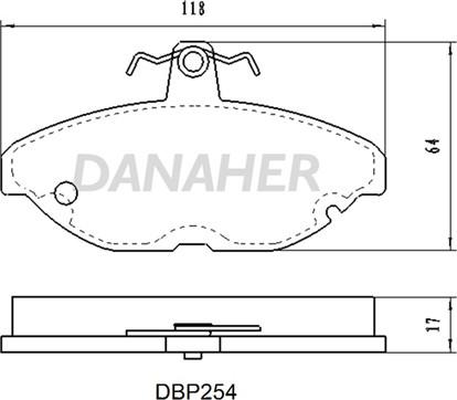 Danaher DBP254 - Тормозные колодки, дисковые, комплект autosila-amz.com