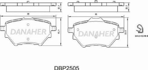 Danaher DBP2505 - Тормозные колодки, дисковые, комплект autosila-amz.com