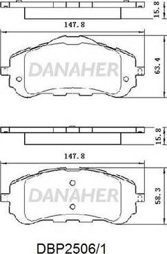 Danaher DBP2506/1 - Тормозные колодки, дисковые, комплект autosila-amz.com